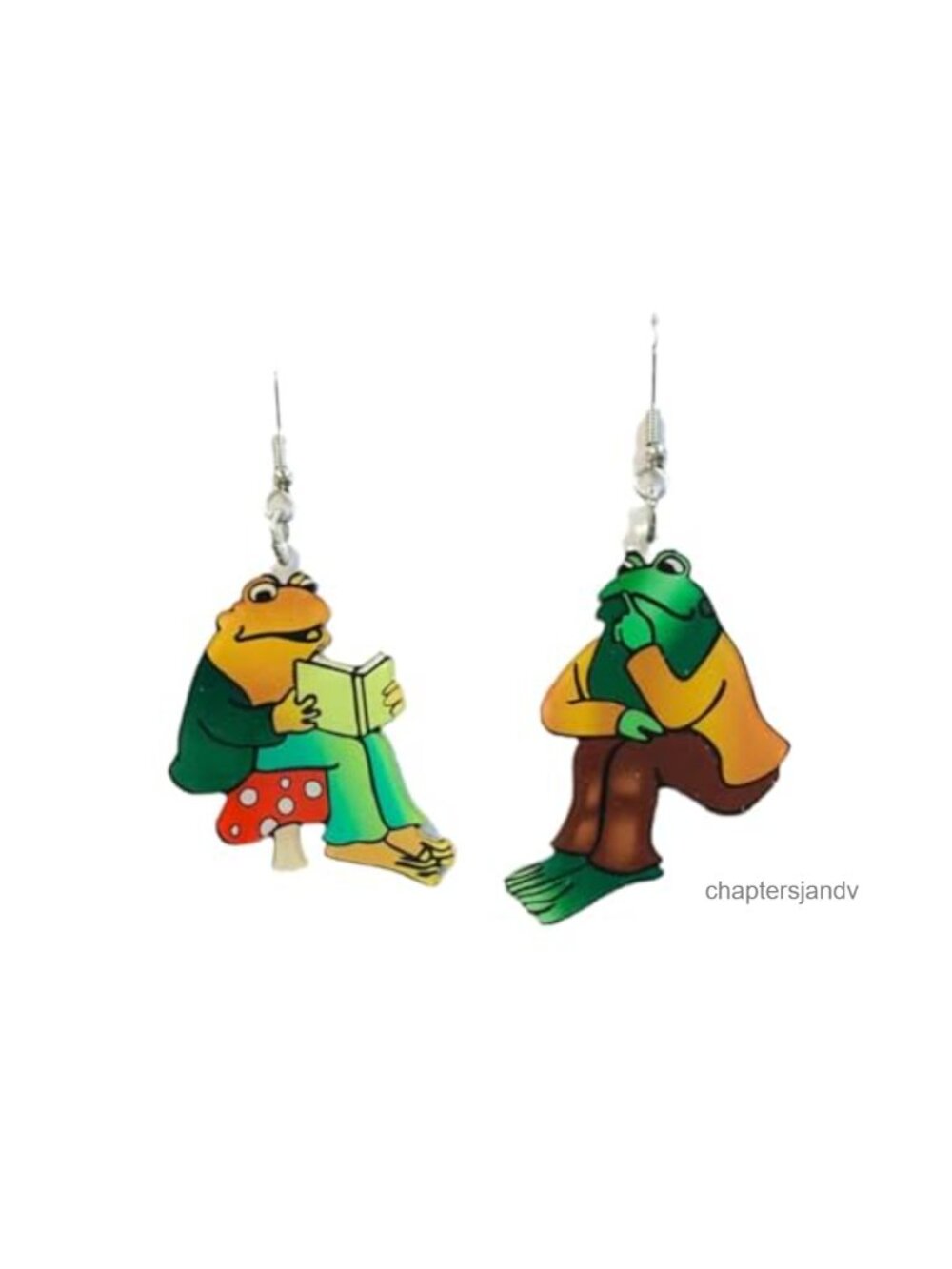 Asymmetrical Frog Dangle Earrings Acrylic Thinker Animal Jewelry Gift
